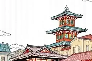 短剧连载作品《一叶知秋》横版主视觉，主角站在秋日街道尽头