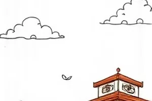 定格动画短片《午后三点钟》横版封面，桌面上的纸片人偶